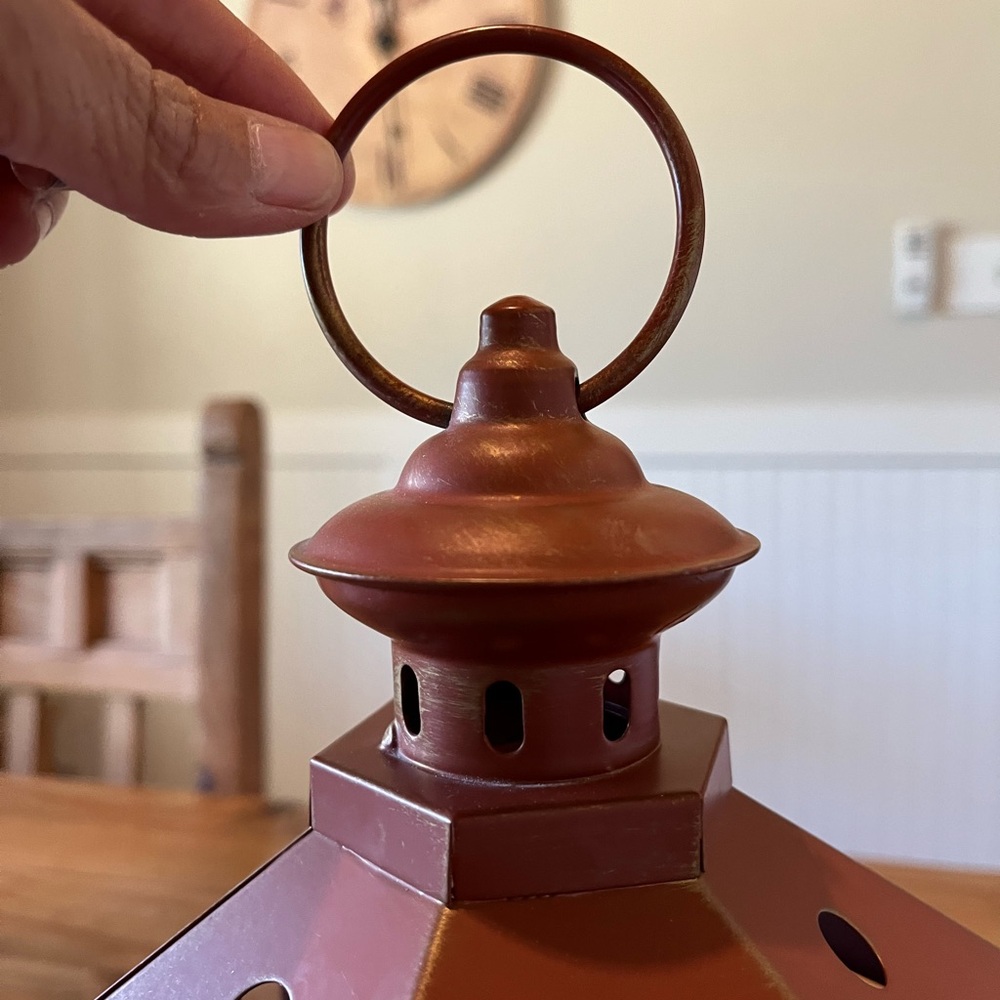 Rustic Red Lantern - Picture 5 of 9